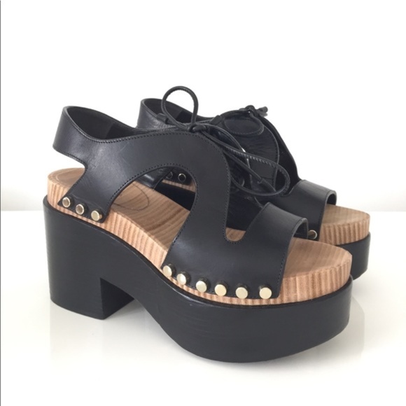 BALENCIAGA LEATHER PLATFORM SANDALS SZ 6 - Picture 3 of 8